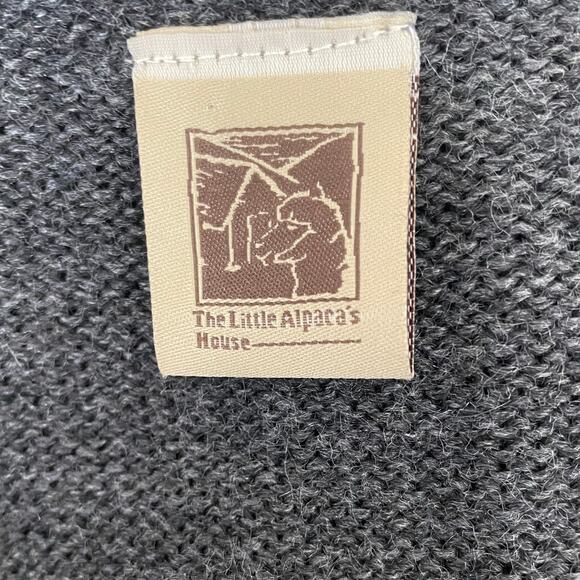 The Little Alpacas House Mens Cardigan‎ Sweater Gray Wool Grandpa Academia Cozy - Picture 2 of 9